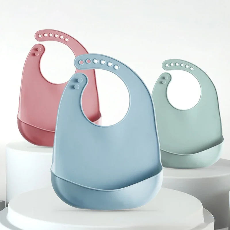 Waterproof Baby Bibs Silicone - 1-3pcs Baby Bib Adjustable Waterproof Bibs