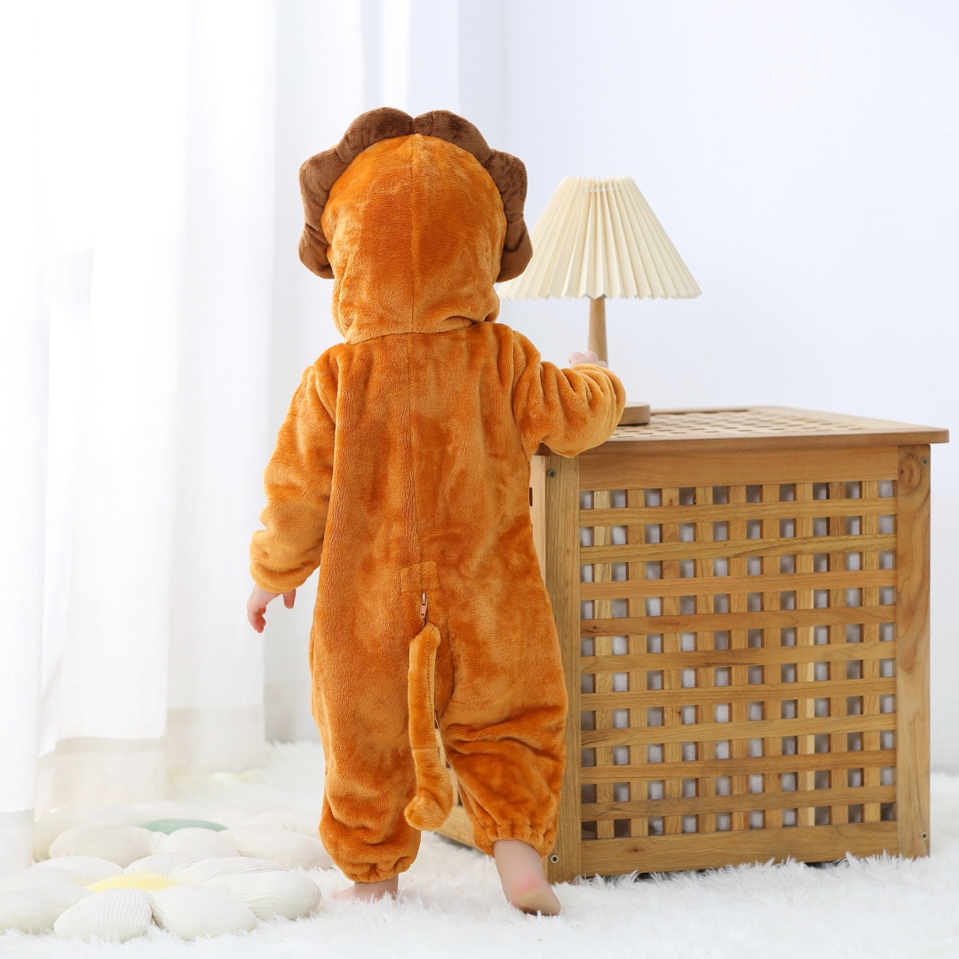 Newborn Baby Cute Lion Animal  - Cotton Baby Onesies Zipper recension och pris