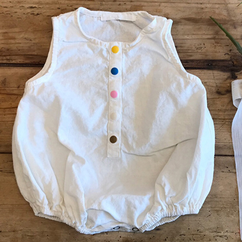 Linen Cotton Boys Romper Summe - Baby Summer Linen Sleeveless Jumpsuit recension och pris