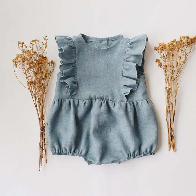 Summer Newborn Infant Baby Gir - Baby Summer Linen Sleeveless Jumpsuit recension och pris