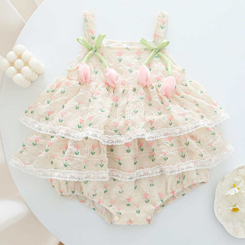 2026 Baby Girl Summer Princess - Newborn Baby Girl Romper Floral recension och pris