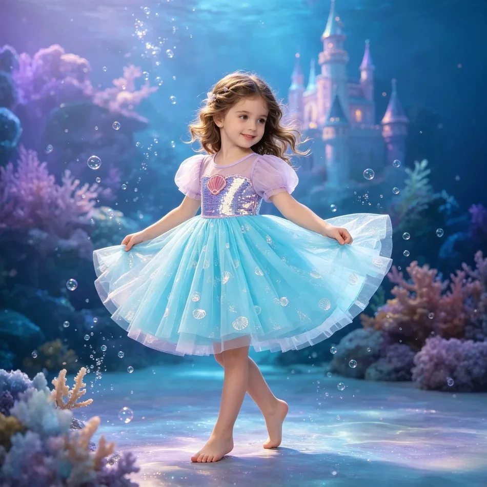 Toddler Girls Mermaid Princess - Toddler Girl Tulle Party Dress recension och pris