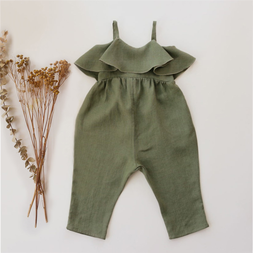 Baby Girl Summer Clothes Baby  - Baby Summer Linen Sleeveless Jumpsuit recension och pris