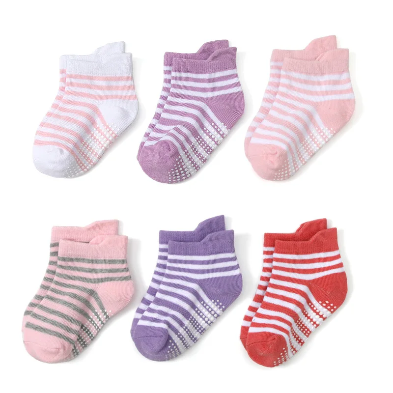 6-Pack Baby Floor Socks  Strip - Unisex Baby Socks Non Slip recension och pris