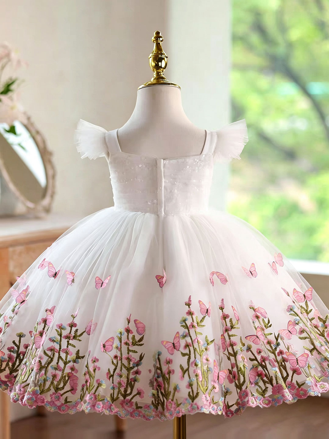 Jill Wish D277 White Butterfly - Toddler Girl Tulle Party Dress recension och pris
