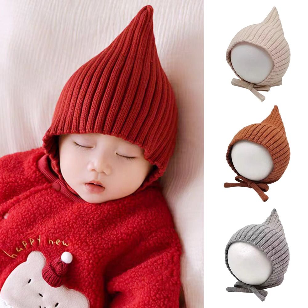 Cute Solid Color Baby Hat Wint - Infant Beanie Hat With Ears recension och pris