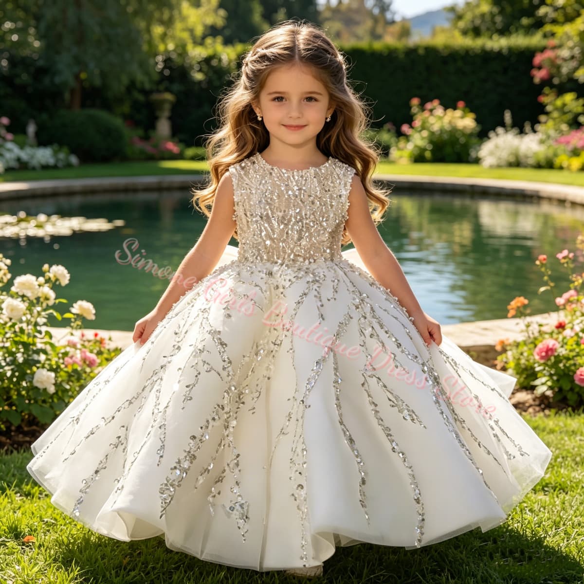 Flower Girl Dress Luxury Beade - Toddler Girl Tulle Party Dress recension och pris