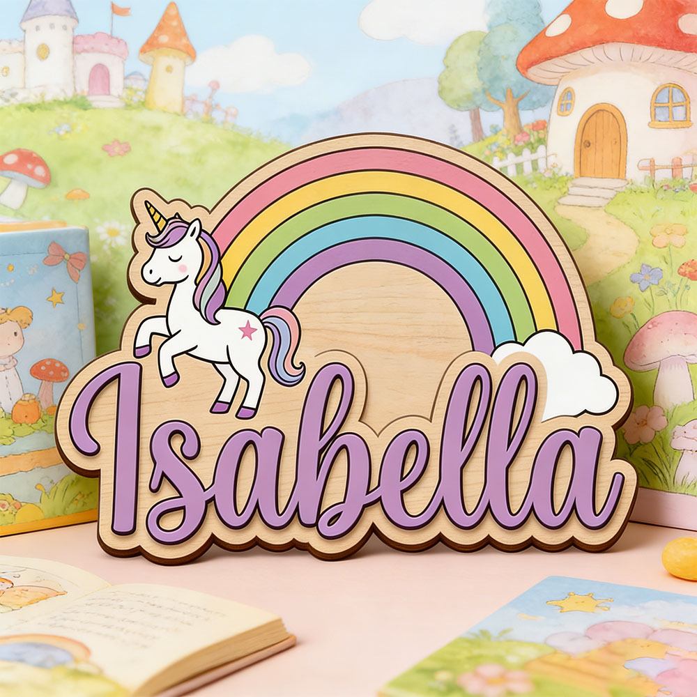 Unicorn & Pastel Rainbow Custo - Nursery recension och pris