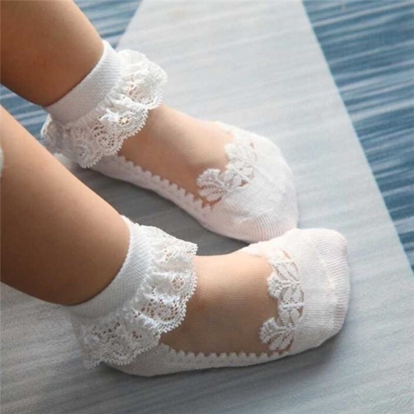 Cute Lace Floral Net Baby Sock - Unisex Baby Socks Non Slip recension och pris