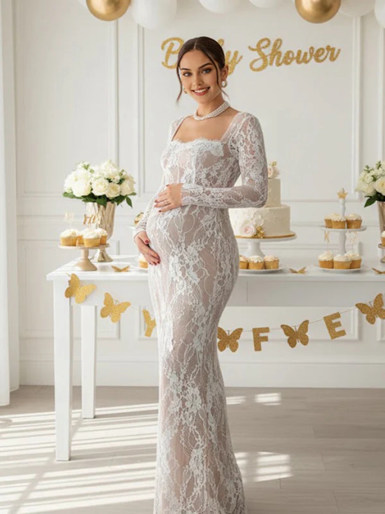 Lace Maternity Photoshoot Dres - Maternity Wear recension och pris