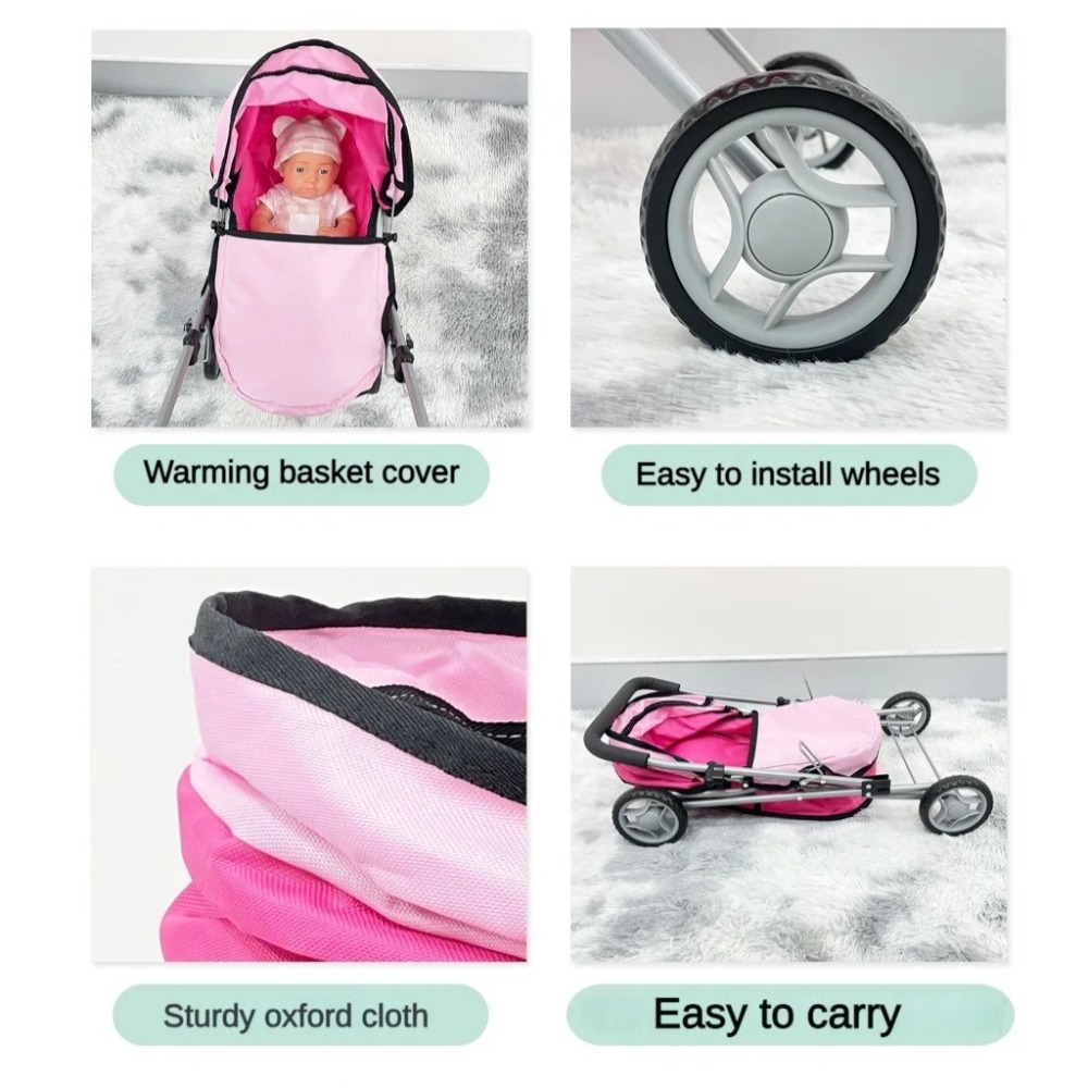 Doll Stroller for Kids Foldabl - Lightweight Foldable Baby Stroller Compact recension och pris